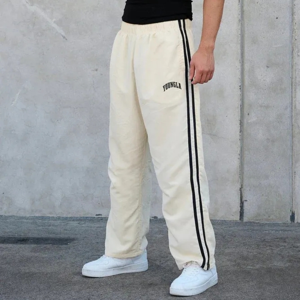 YoungLA Men's Sweatpants - Cream/White -XS – Cream and Black Youngla Track pants